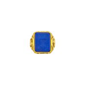 Tiffany & Co. Gold and Lapis Intaglio Crest Ring
