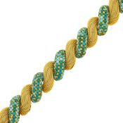 Gold and Turquoise Bracelet