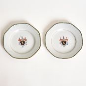 Pair of Chinese Export Porcelain Armorial Plates