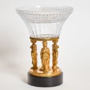 Empire Style Gilt-Metal and Glass Centerpiece Bowl
