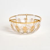 Baccarat Gilt-Decorated Glass Caviar Dish Set
