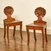 Pair of Regency Mahogany Hall Chairs