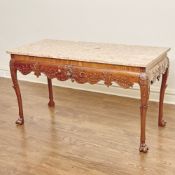 George III Style Marble Top Mahogany Serving Table