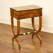 Biedermeier Part Ebonized Walnut Sewing Table