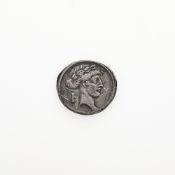 Q. Pomponius Musa c. 66 B.C.E. AR Denarius (4.07g, 18mm).