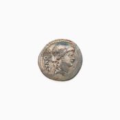 T. Carisius. c. 46 B.C.E. AR Denarius (3.79g, 20mm).