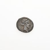 Q. Pomponius Musa. c. 66 B.C.E. AR Denarius (3.89g, 18mm).
