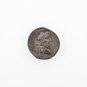 Pompey the Great, struck by Varro. c. 49 B.C. AR Denarius (3.92g, 19mm).