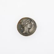 T. Carisius. c. 46 B.C.E. AR Denarius (3.88g, 18mm).