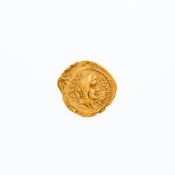 Julius Caesar, Moneyer A. Hirtius. c. 46 B.C.E. AV Aureus (8.16g, 22mm).