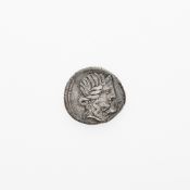 A. Caecilius Metellus Pius, Imperator. c. 81 B.C.E. AR Denarius (3.71g, 17mm).