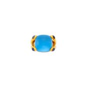 Verdura Gold, Cabochon Blue Topaz and Iolite 'Candy' Ring
