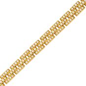 Cartier Gold and Diamond Three Row 'Maillon Panthère' Link Bracelet, France