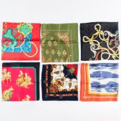 Six Hermès Silk Scarves
