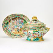 Chinese Export Porcelain Tureen with Cover and Stand