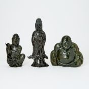 Group of Three Chinese Hardstone Figural Carvings