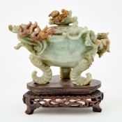 Chinese Jade Censer and Cover