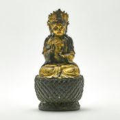 Chinese Gilt-Bronze Seated Figure of Guanyin