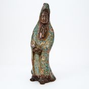 Japanese Champleve Enamel Figure of Kannon