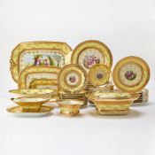 Limoges Gilt and Polychrome-Painted Porcelain Dinner Service