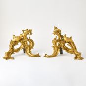 Pair of Louis XV Ormolu Chenêts