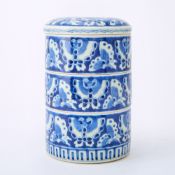 Japanese Blue and White Porcelain Stacking Box with Cover