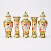 Chinese Export Porcelain Five Piece Garniture