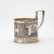 Russian Silver and Niello Tea Glass Holder