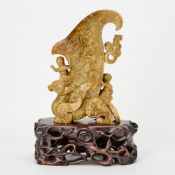 Chinese Archaistic Jade Rhyton