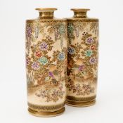 Pair of Japanese Satsuma Earthenware Vases