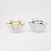 Two Baccarat Biarritz Pattern Glass Caviar Dishes