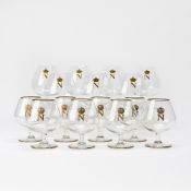 Set of Fifteen Baccarat Glass 'Napoleon' Pattern Brandy Snifters