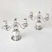 Pair of Georg Jensen Sterling Silver Two-Light Candelabra