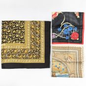 Three Hermès Silk and Cashmere Scarves