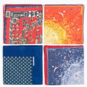 Four Hermès Silk Scarves