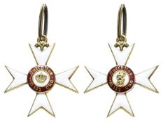 Württemberg, Orden der Württembergischen Krone, Ritterkreuz (1870-1918), Gold, emailliert, OEK 2940,