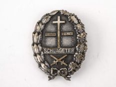 Schlageter-Gedächtnis-Bund, Schlageter-Schild 2. Form, oval, rückseitig mit Hersteller 'Paul Küst
