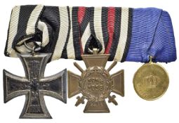 Ordensspange mit Eisernes Kreuz 1914 2. Klasse, Ehrenkreuz für Frontkämpfer und Landwehr