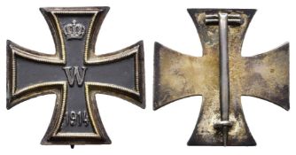 Preußen, Eisernes Kreuz 1914, 1. Klasse, flache Form, Hersteller 'KO' unter Gegenhaken, OEK 1908,