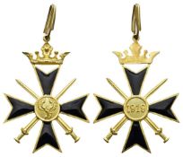 Freikorps von Diebitsch, Diebitsch-Kreuz 1. Klasse, Halsdekoration, Bronze vergoldet, emailliert,