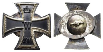Preußen, Eisernes Kreuz 1914 1. Klasse, gewölbte Form, OEK 1908, mit Schraubscheibe, Zustand 2.