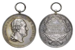 Sachsen, Medaille des Militär St. Heinrichs-Orden in Silber, 'Verdienst um das Vaterland', im