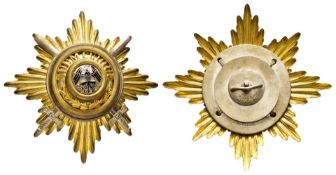 Freikorps von Diebitsch, Stern von Malplaquet, Bronze versilbert/vergoldet, an Schraubscheibe mit