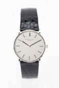 Audemars Piguet Herren Armbanduhr. Ca. 31mm, 750er Weißgold, Handaufzug. Silbernes Zifferblatt mit