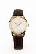 IWC Vintage Herren Armbanduhr. Ca. 36mm, 585er Gelbgold, Handaufzug. Champagnerfarbenes