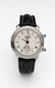 Auguste Reymond Cotton Club Alarm Herren Armbanduhr. Ca. 38mm, Automatik, Edelstahl. Weißes