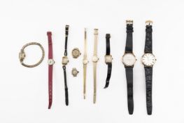 Bunter Armbanduhren Nachlass eines Uhrmachers. Verschiedene Modelle der unterschiedlichsten