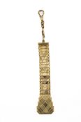 Flacher Uhrenanhänger. 585er Gelbgold, Ca 12,4cm Länge. Gewicht 9,4g