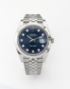Rolex Datejust 41 Herren Armbanduhr.Ca. 42mm, Oystersteel/750er Weißgold, Automatik. Blaues