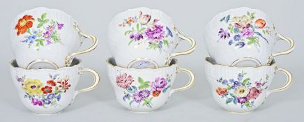 Sechs Tassen Meissen/ cups